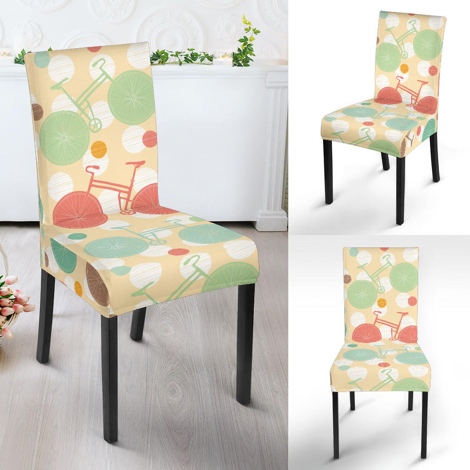 Bicycle Pattern Print Design 01 Dining Chair Slipcover