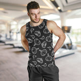 Garlic pattern black background Men Tank Top