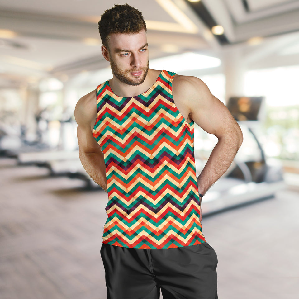 zigzag  chevron colorful pattern Men Tank Top