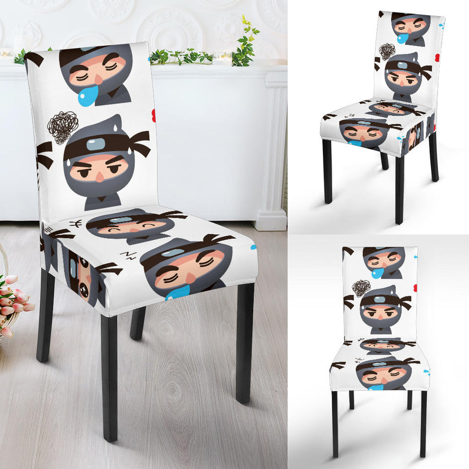 Cute Ninja Design Pattern Dining Chair Slipcover