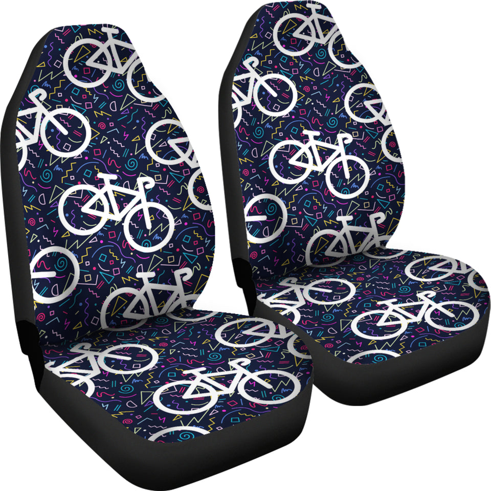 Bicycle Pattern Print Design 03 Universal Fit Car Seat Covers