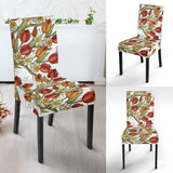 Red Tulips And Daffodils Pattern Dining Chair Slipcover