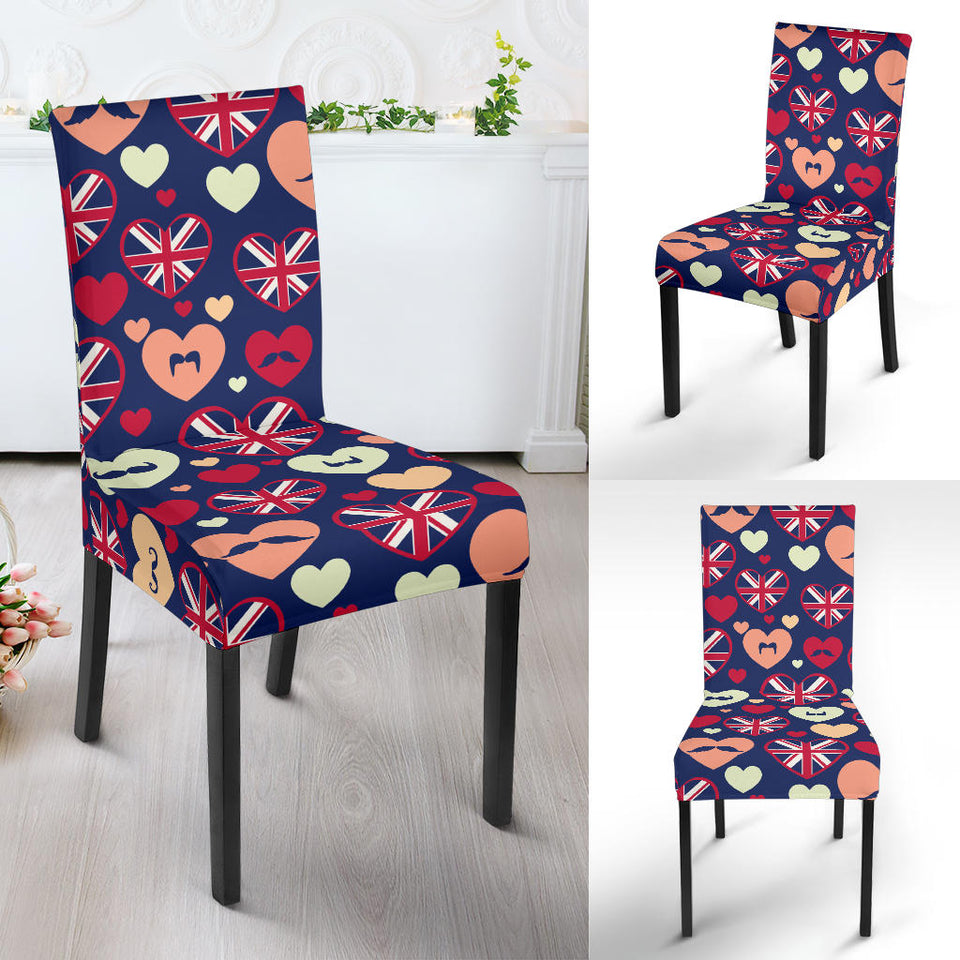 British Pattern Print Design 02 Dining Chair Slipcover