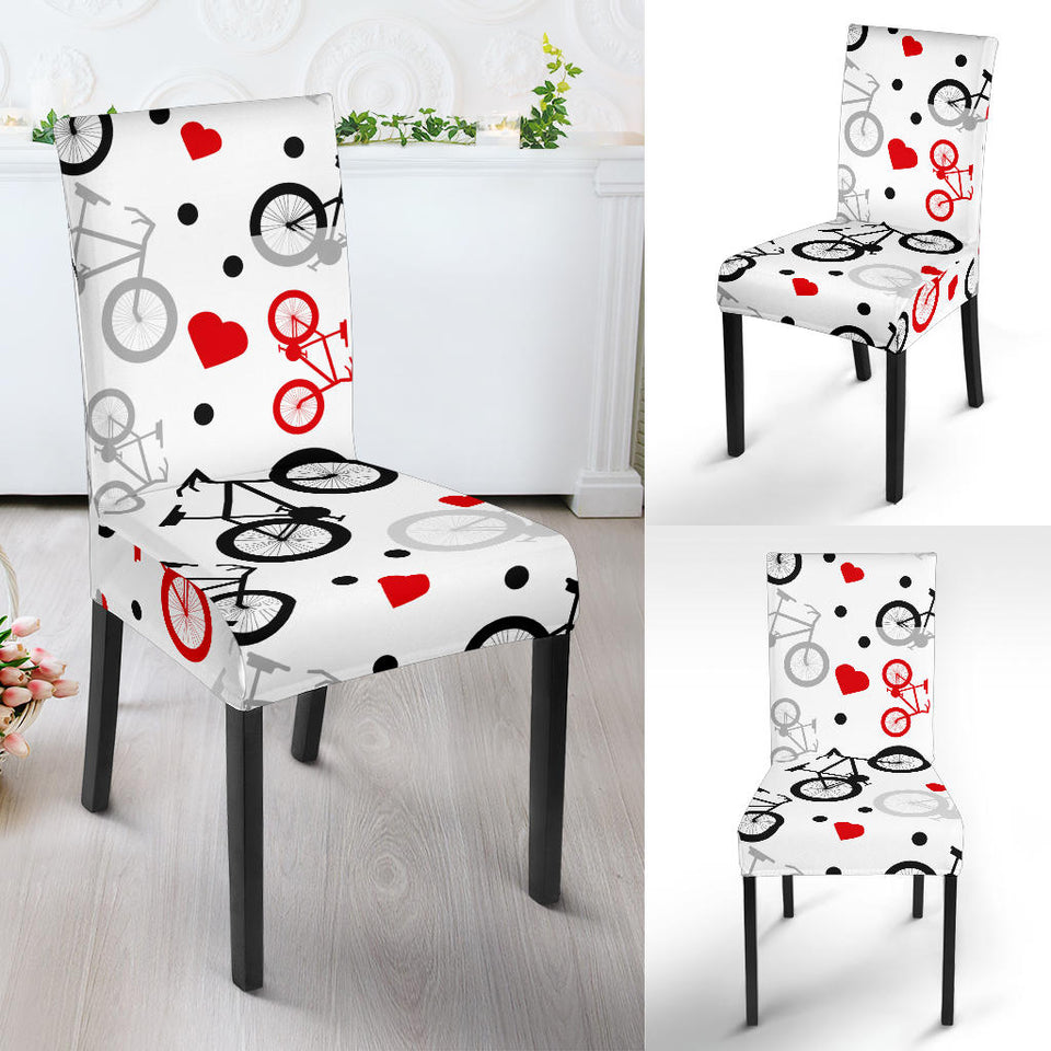 Bicycle Pattern Print Design 04 Dining Chair Slipcover