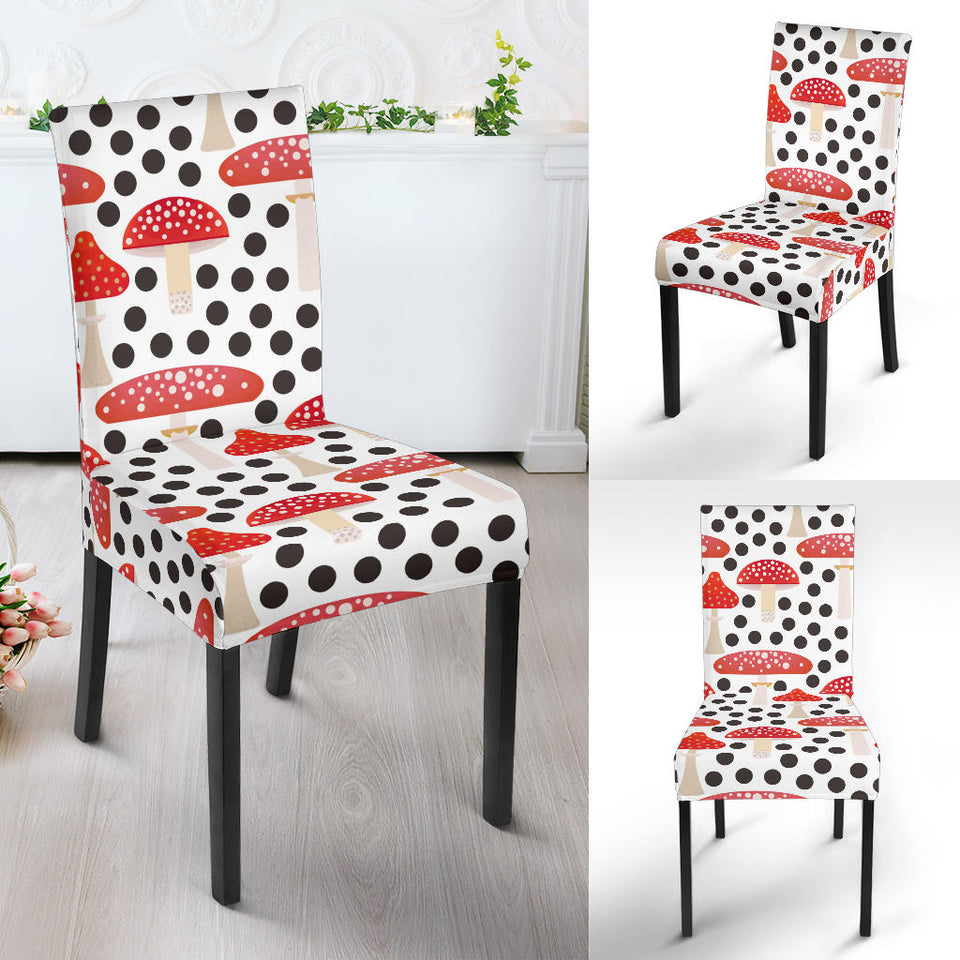 Red Mushroom Dot Pattern Dining Chair Slipcover