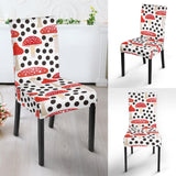 Red Mushroom Dot Pattern Dining Chair Slipcover
