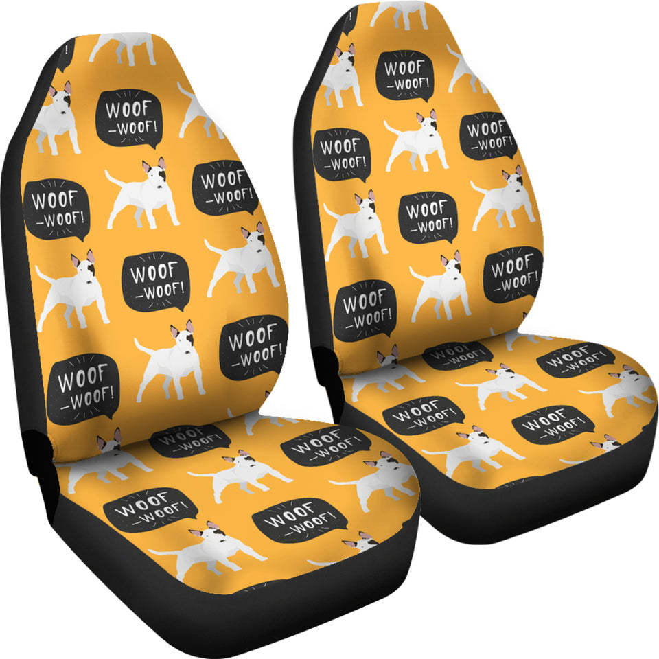 Bull Terrier Pattern Print Design 03 Universal Fit Car Seat Covers