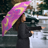 Moon Pink Rose Background Umbrella