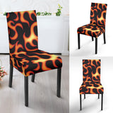 Fire Flame Dark Pattern Dining Chair Slipcover