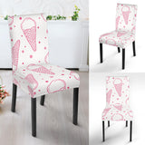 Hand Drawn Ice Cream Pattern Dining Chair Slipcover