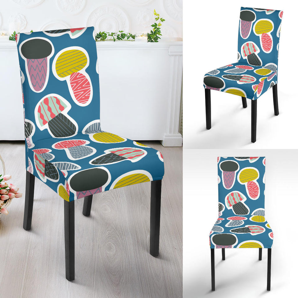 Colorful Mushroom Design Pattern Dining Chair Slipcover