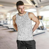 Cartoon hand drawn ice cream black white Men Tank Top