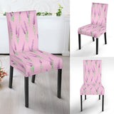 Lavender Pattern Pink Background Dining Chair Slipcover