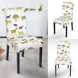 Silhouettes Of Goat And Tree Pattern Dining Chair Slipcover