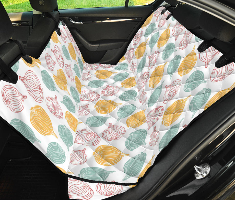 Colorful Onions White Background Dog Car Seat Covers