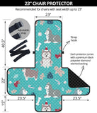 Christmas cute siberian husky puppie pattern Chair Cover Protector