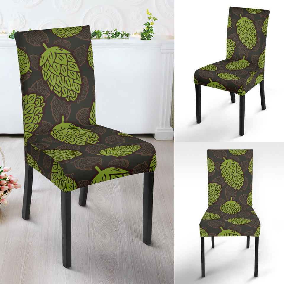 Hop Pattern Black Background Dining Chair Slipcover