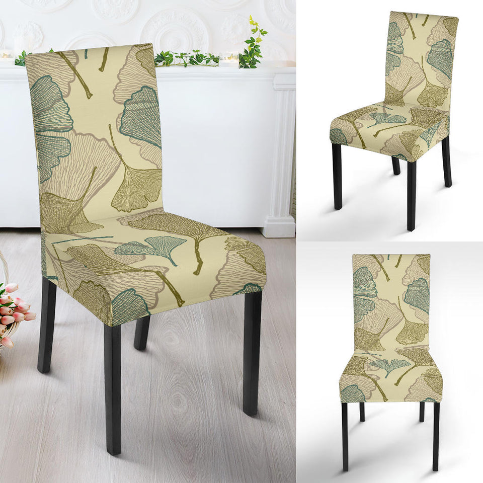 Ginkgo Leaves Design Pattern Dining Chair Slipcover