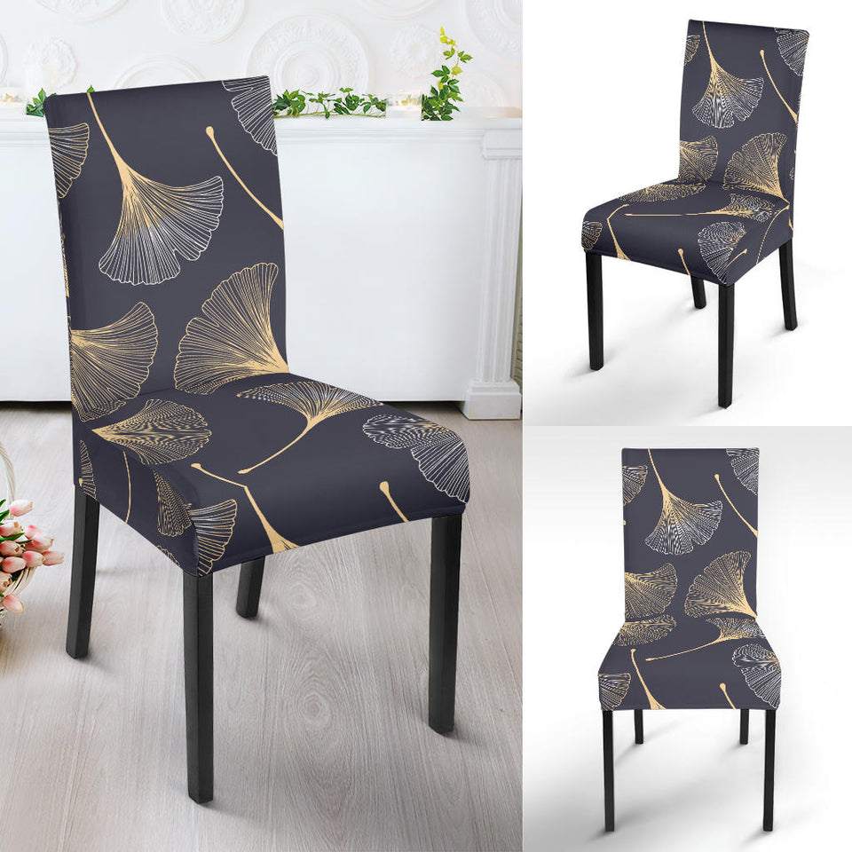 Gold Ginkgo Leaves Dining Chair Slipcover