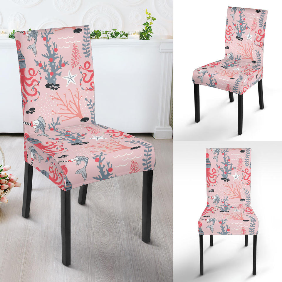 Octopus Winter Hat Garland Fish Candy Seaweed Coral Starfish Dining Chair Slipcover