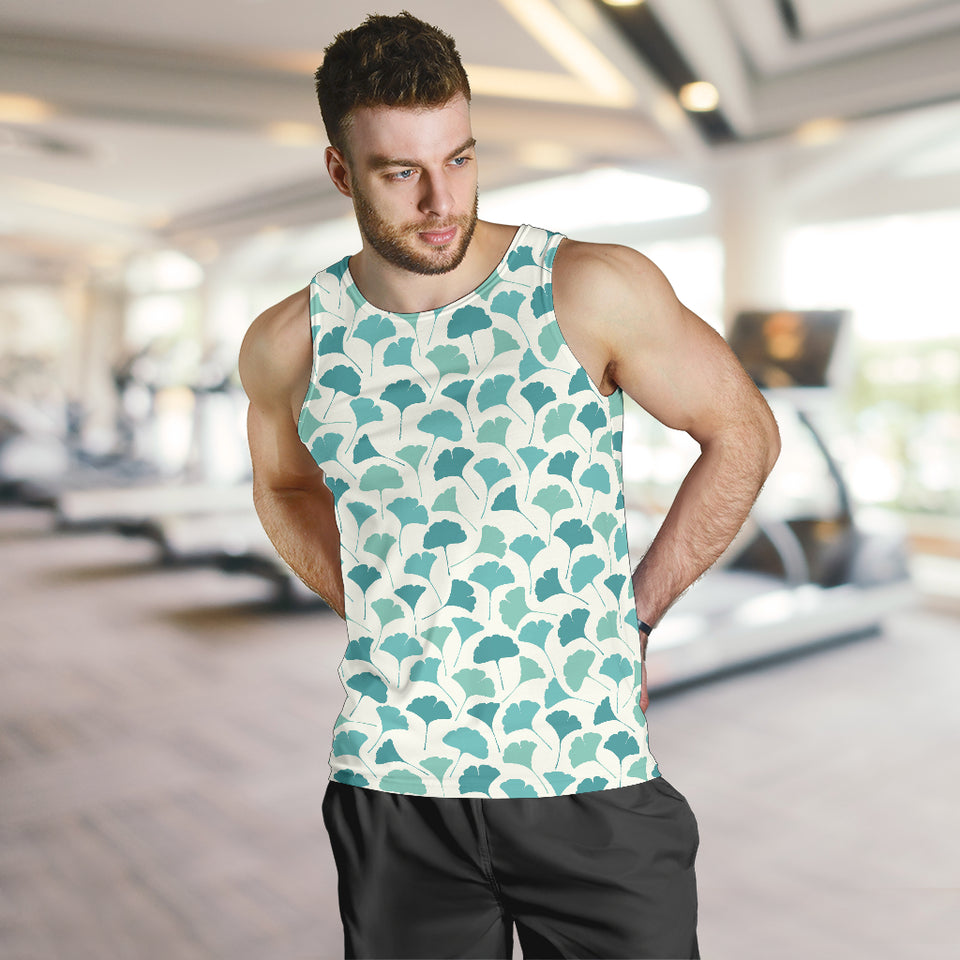 Green ginkgo leaves pattern Men Tank Top