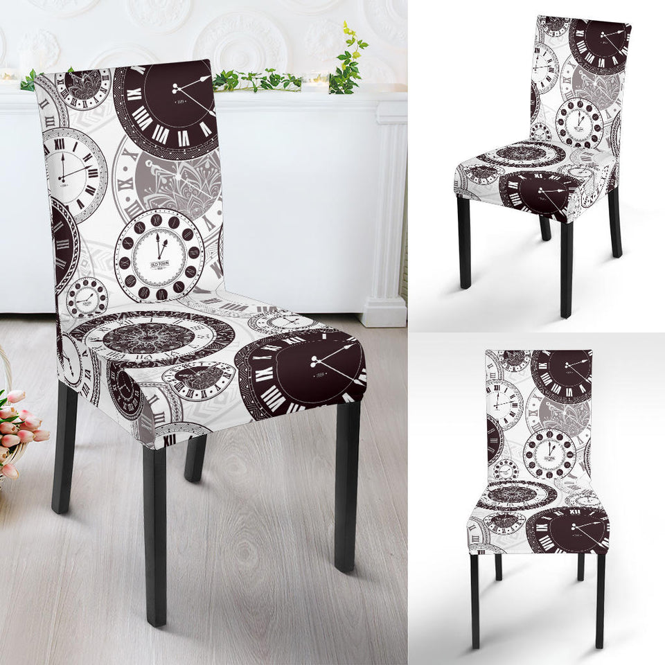 Classic Vintage Clock Pattern Dining Chair Slipcover