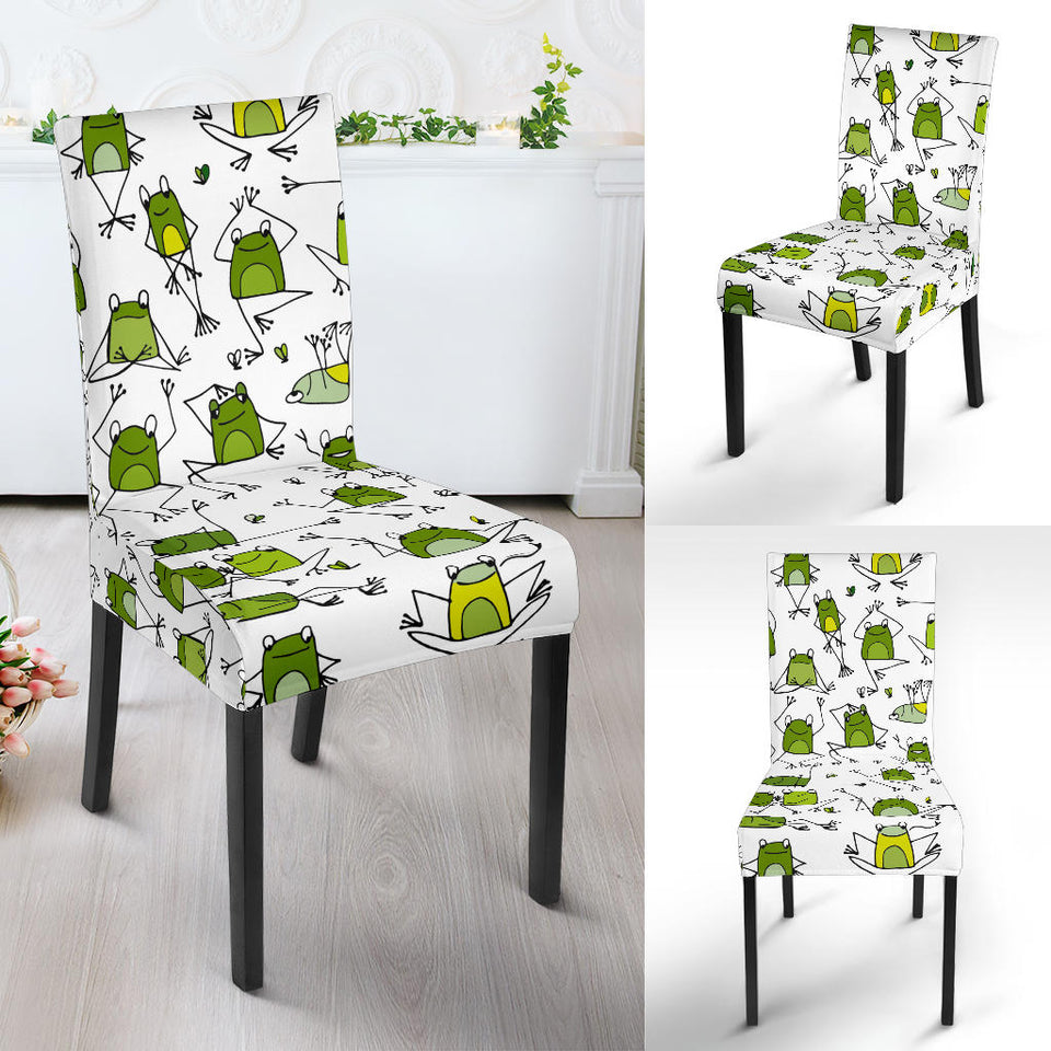 Sketch Funny Frog Pattern Dining Chair Slipcover