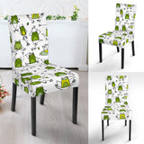Sketch Funny Frog Pattern Dining Chair Slipcover