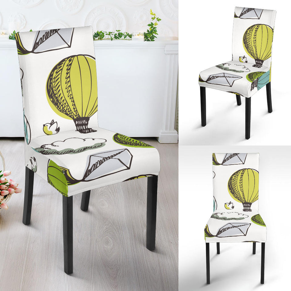 Hot Air Balloon Bird Cloud Pattern Dining Chair Slipcover