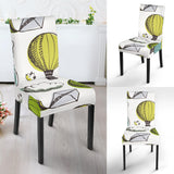 Hot Air Balloon Bird Cloud Pattern Dining Chair Slipcover