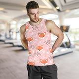 Cute fox pattern pink background Men Tank Top