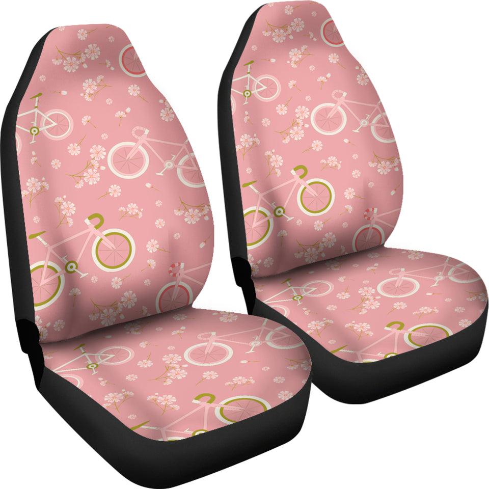 Bicycle Pattern Print Design 02 Universal Fit Car Seat Covers
