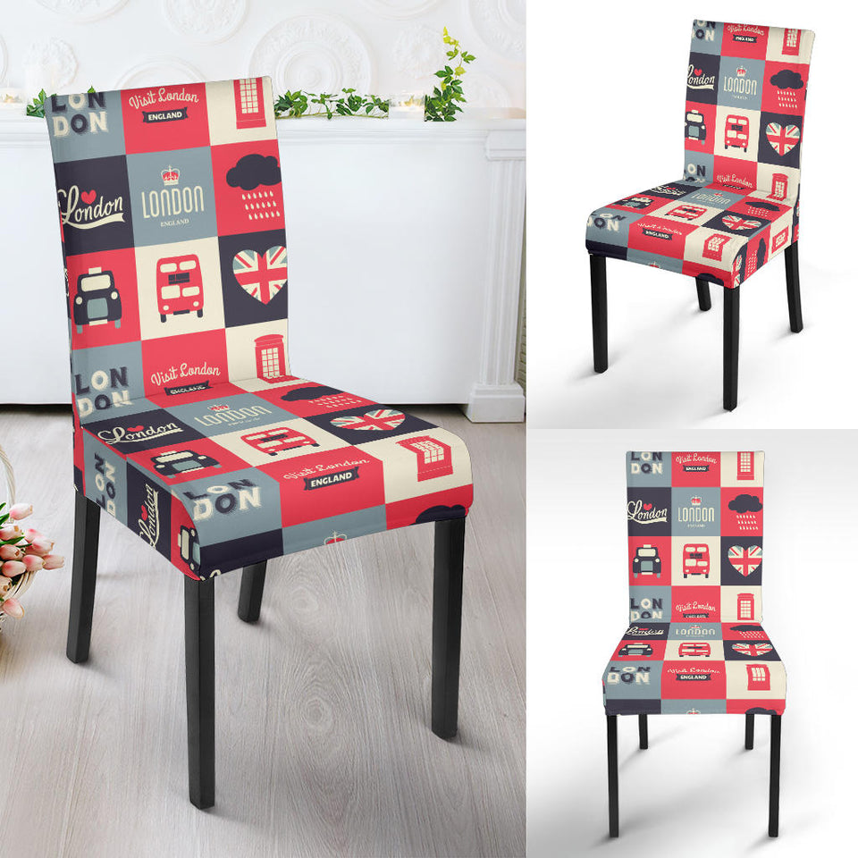 British Pattern Print Design 05 Dining Chair Slipcover