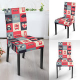 British Pattern Print Design 05 Dining Chair Slipcover