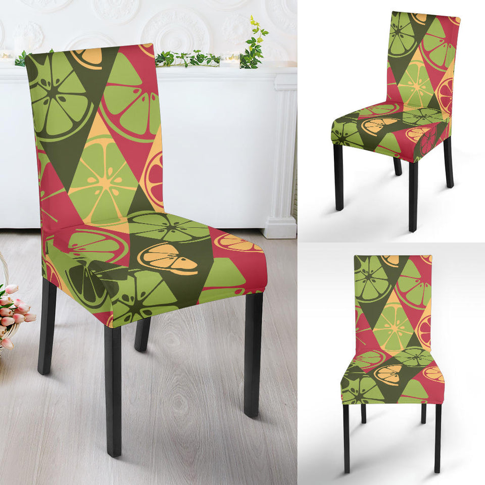 Cool Geometric Lime Pattern Dining Chair Slipcover