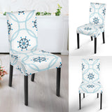 Nautical Steering Wheel Chain Dining Chair Slipcover