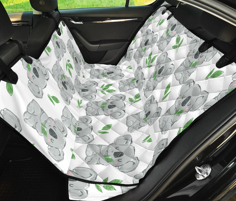 Hand Drawn Koala Leaves Pattern Dog Car Seat Covers