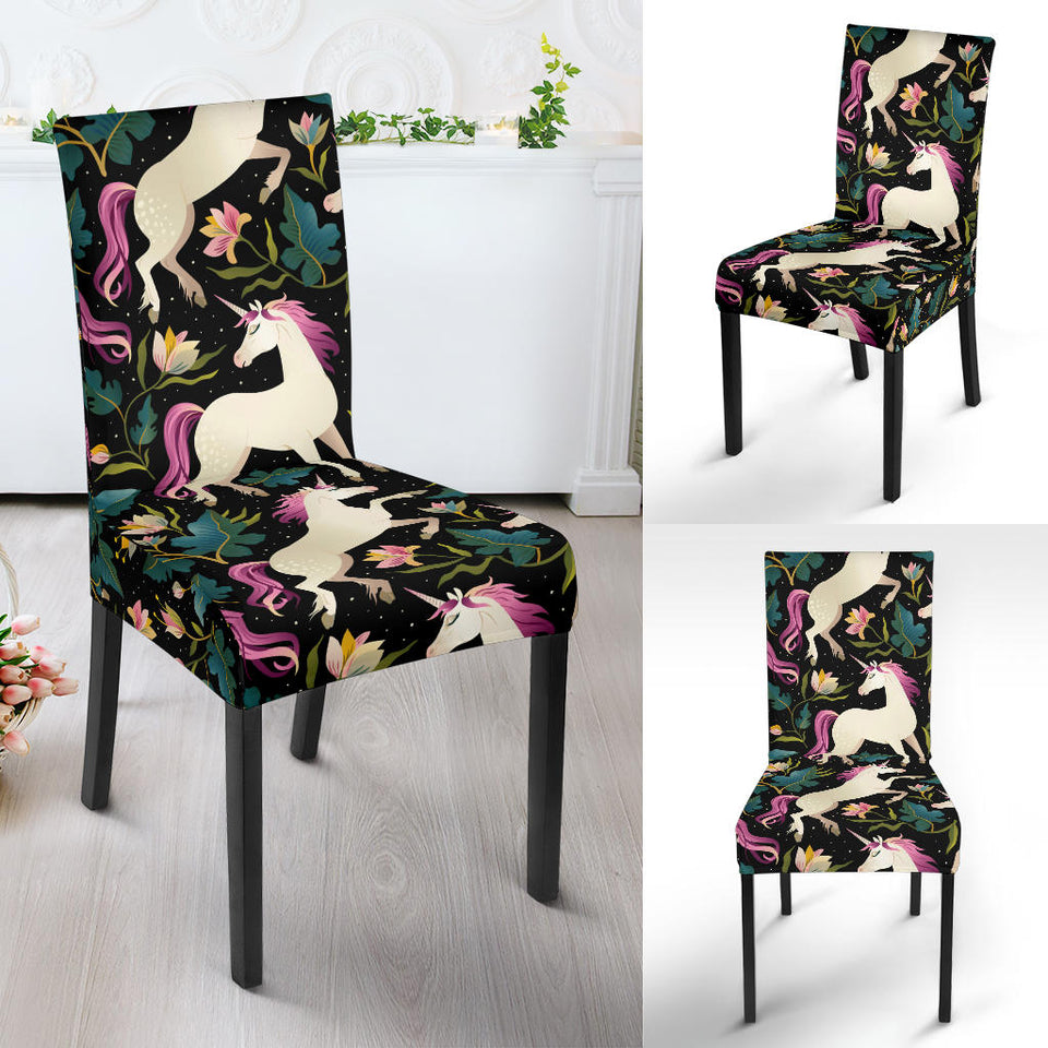 Unicorns Forest Background Dining Chair Slipcover