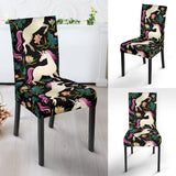 Unicorns Forest Background Dining Chair Slipcover