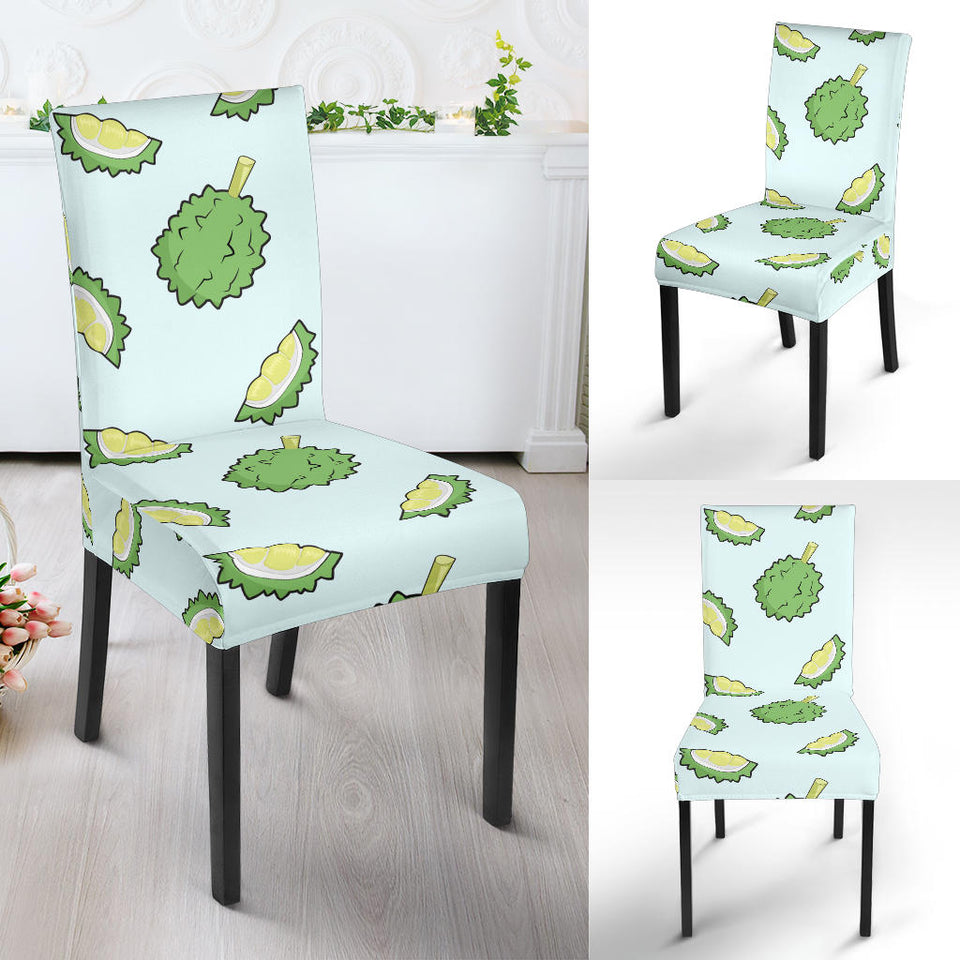 Durian Pattern Blue Background Dining Chair Slipcover