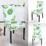 Durian Pattern Blue Background Dining Chair Slipcover