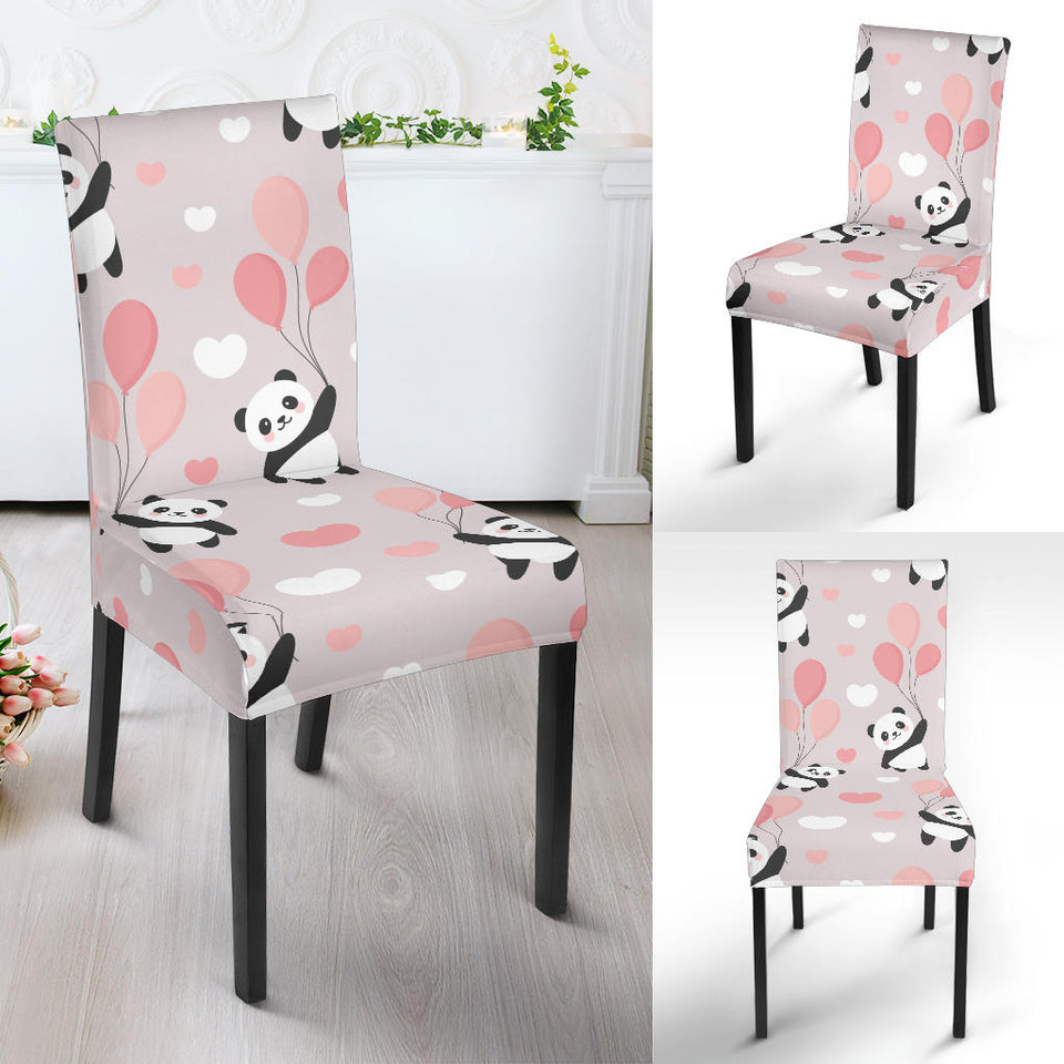 Cute Panda Ballon Heart Pattern Dining Chair Slipcover