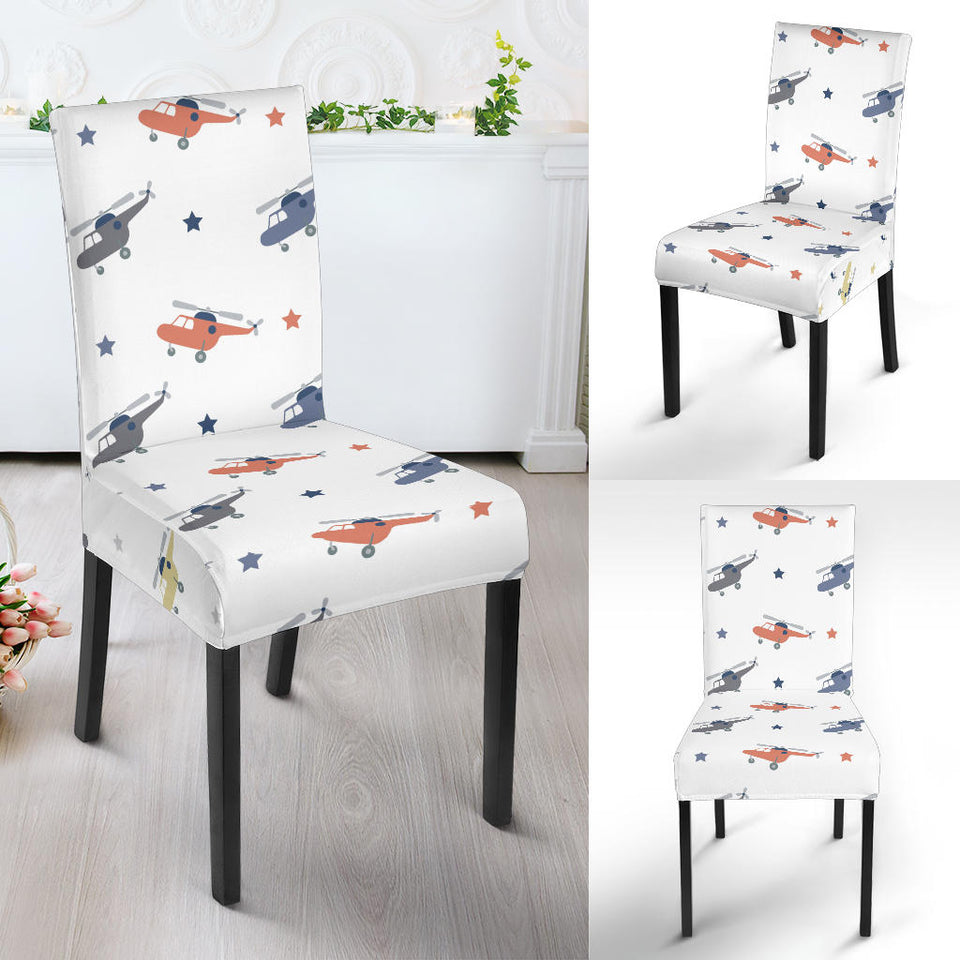 Cute Helicopter Star Pattern Dining Chair Slipcover