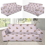 Yorkshire Terrier Pattern Print Design 02  Sofa Slipcover