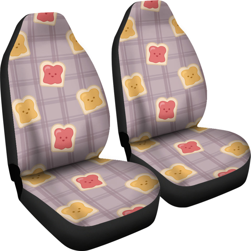 Bread Toast Pattern Print Design 05 Universal Fit Car Seat Covers