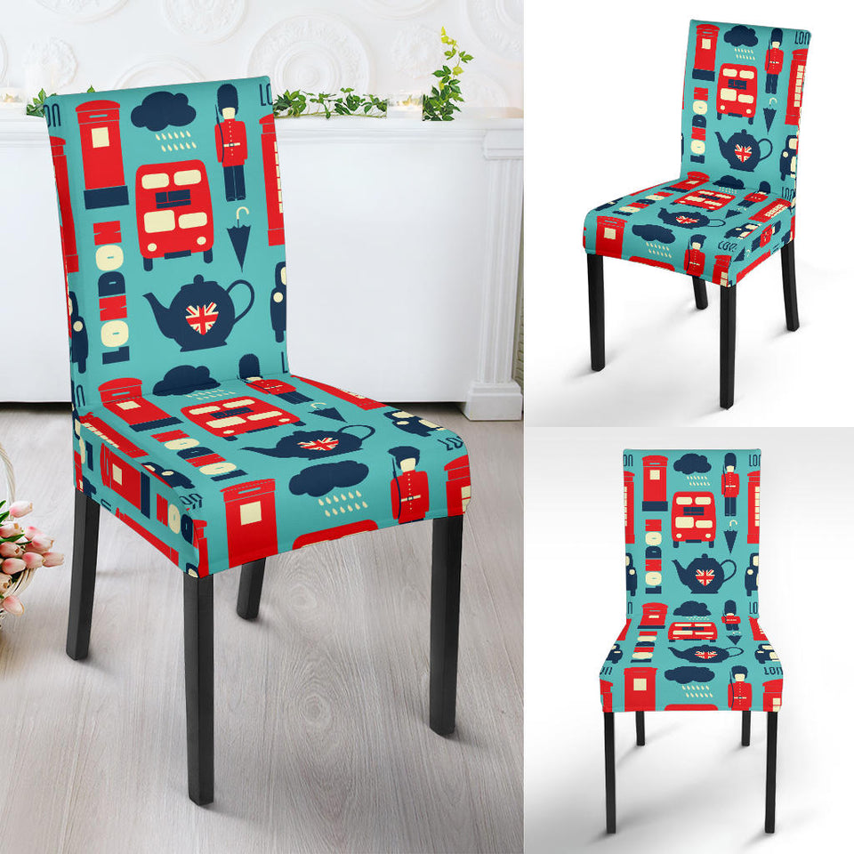 British Pattern Print Design 04 Dining Chair Slipcover