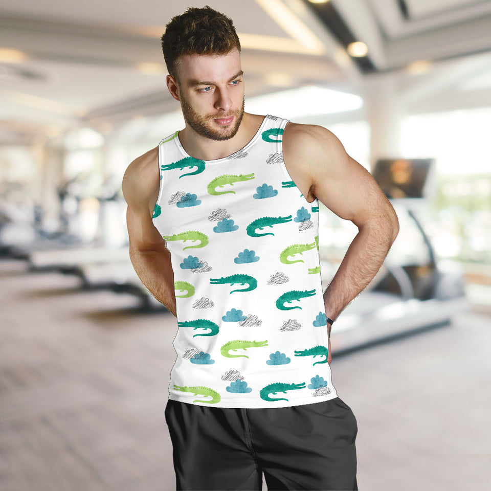 watercolor crocodile pattern Men Tank Top