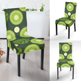 Whole Sliced Kiwi Leave And Flower Dining Chair Slipcover