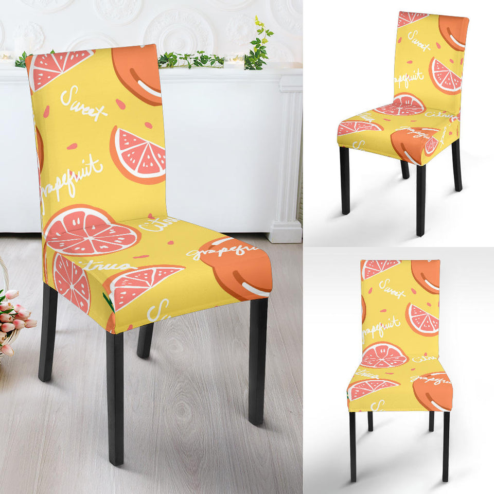 Grapefruit Yellow Background Dining Chair Slipcover