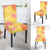 Grapefruit Yellow Background Dining Chair Slipcover